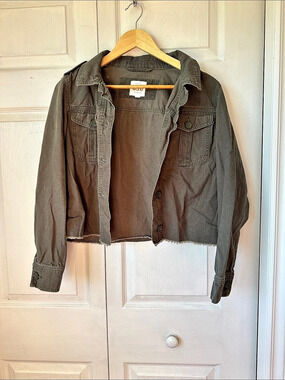 Warehouse One Utility Jacket Cotton Army Green Size Medium